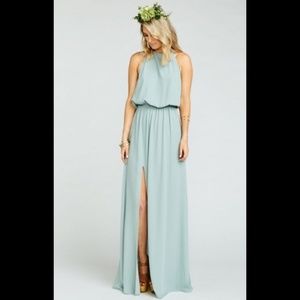 Show me your mumu heather halter neck gown NWT